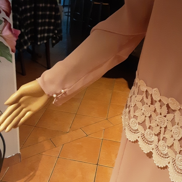 Vintage Blush pink polyeter Dress - Picture 7 of 9